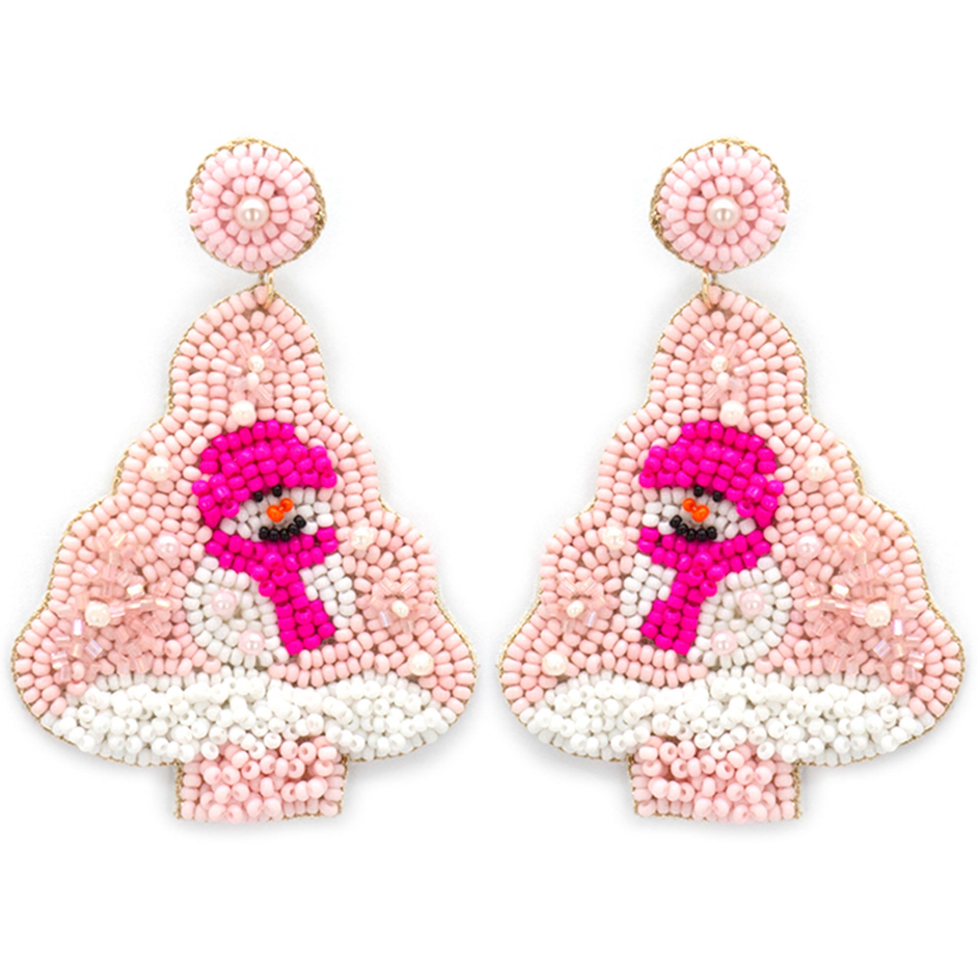 Seed Bead Christmas Snowman Tree Post Er