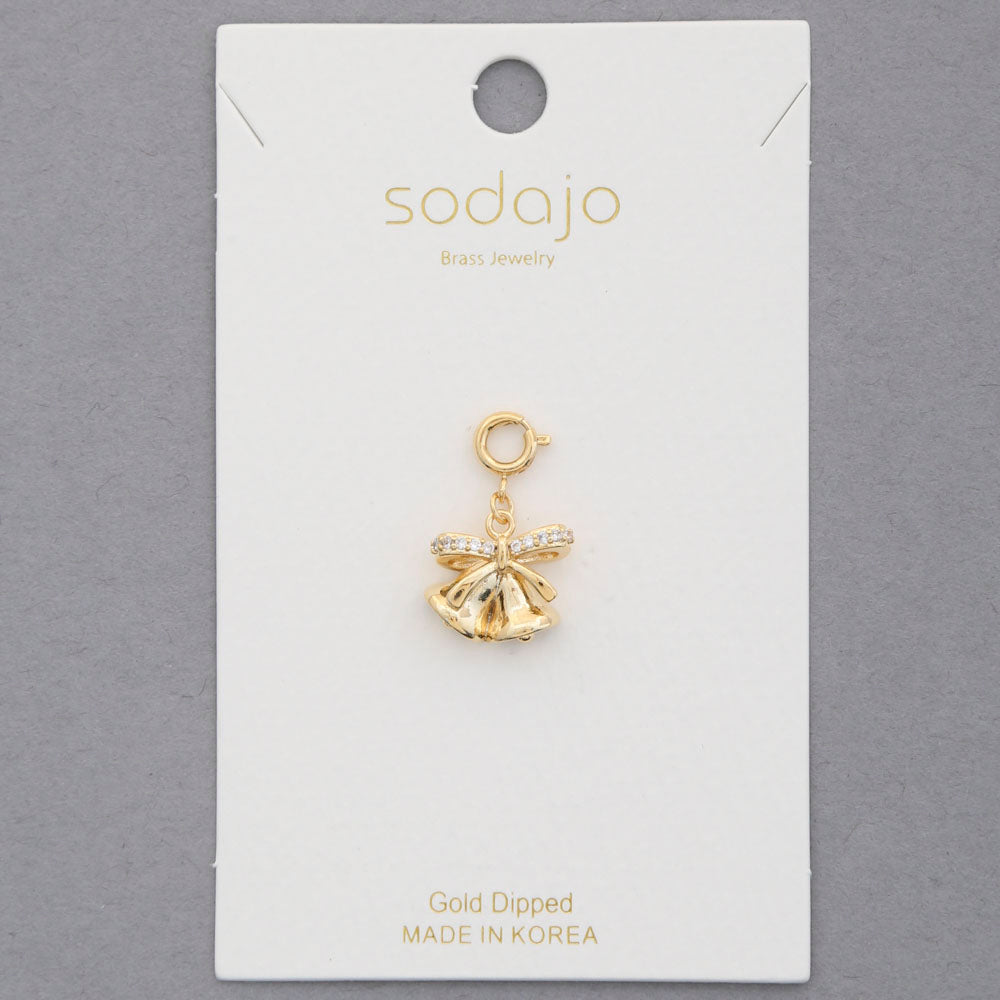 Sodajo Christmas Bell Gold Dipped Necklace Charm