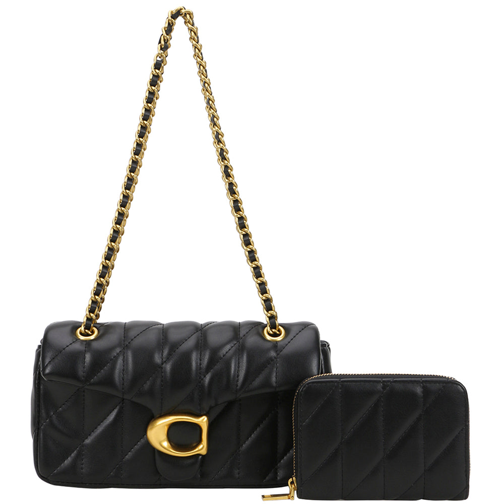 2In1 Quilted Design Crossbody Bag W Wallet Set