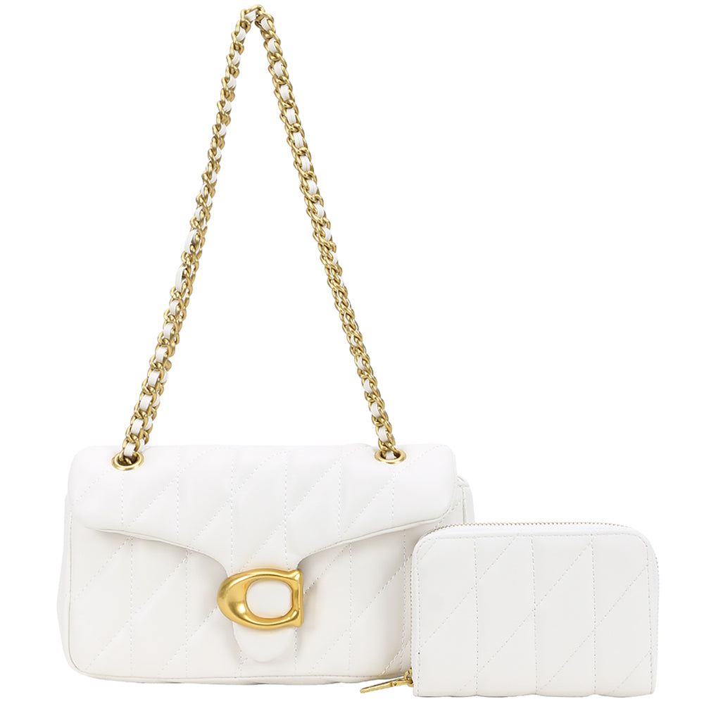 2In1 Quilted Design Crossbody Bag W Wallet Set