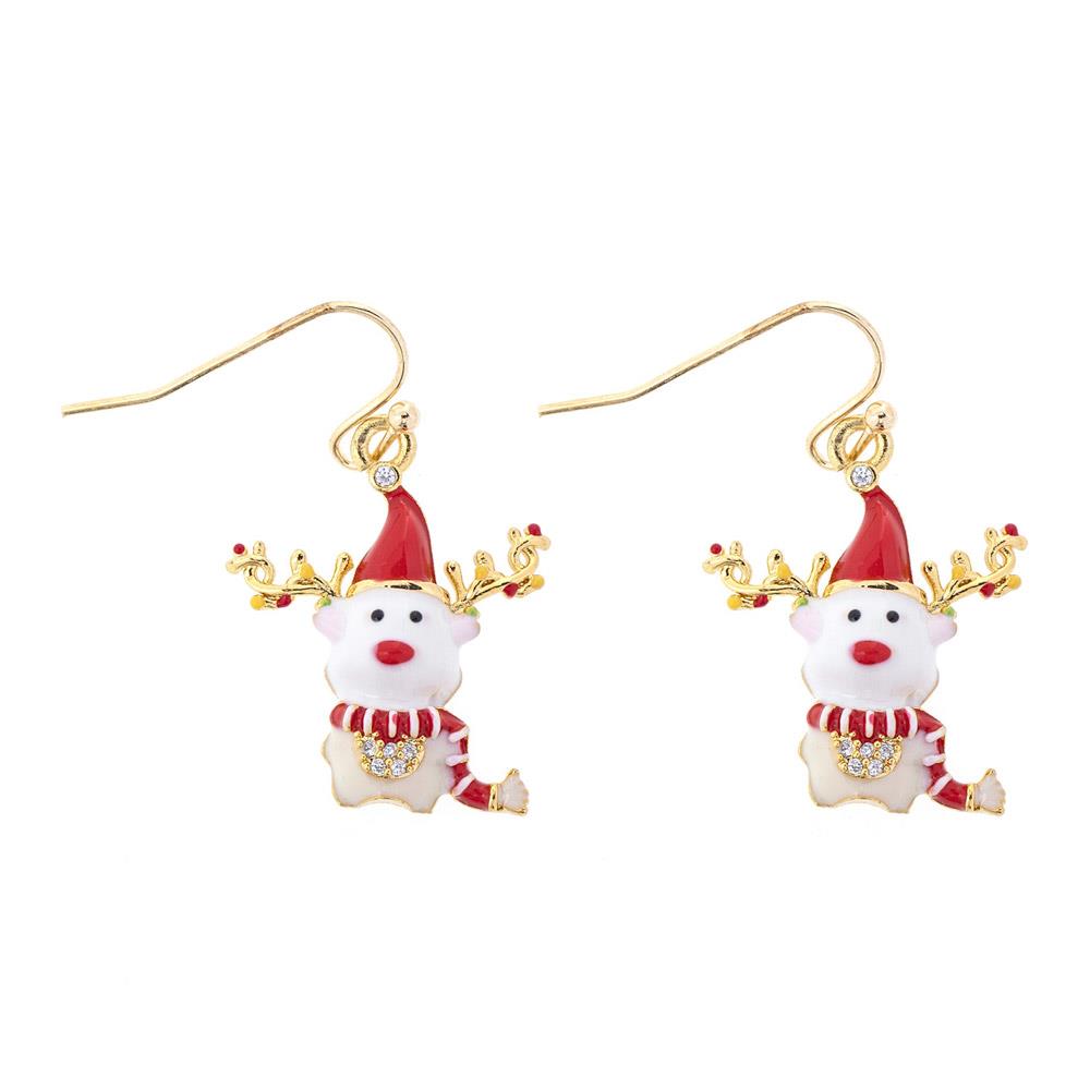 Cubic Zirconia Christmas Reindeer Earring