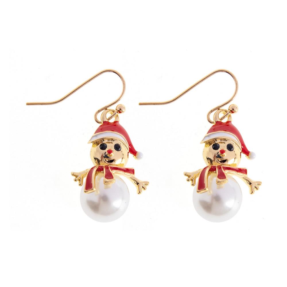 Snowman Pearl Earring