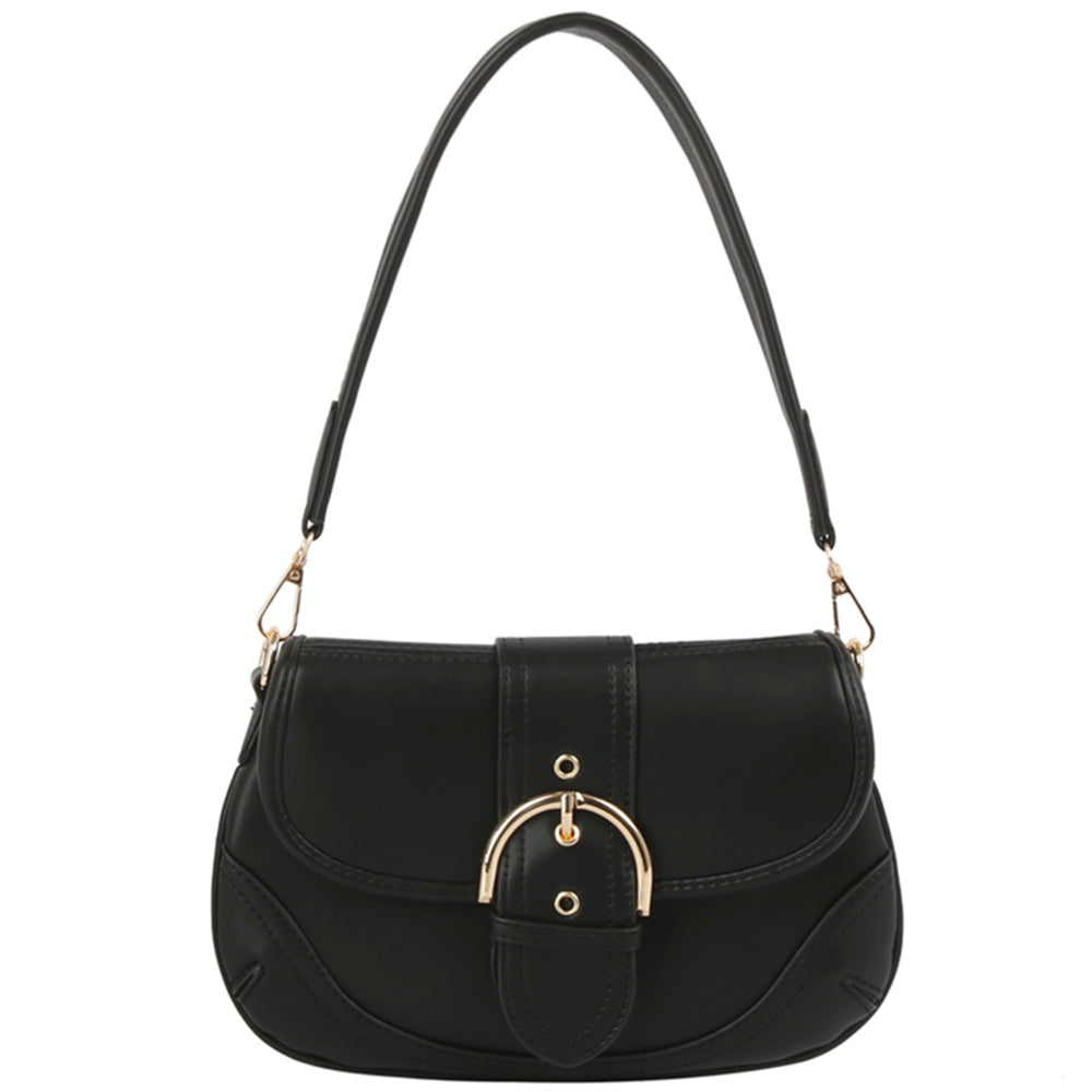 Chic Buckle Smooth Design Shoulder Bag