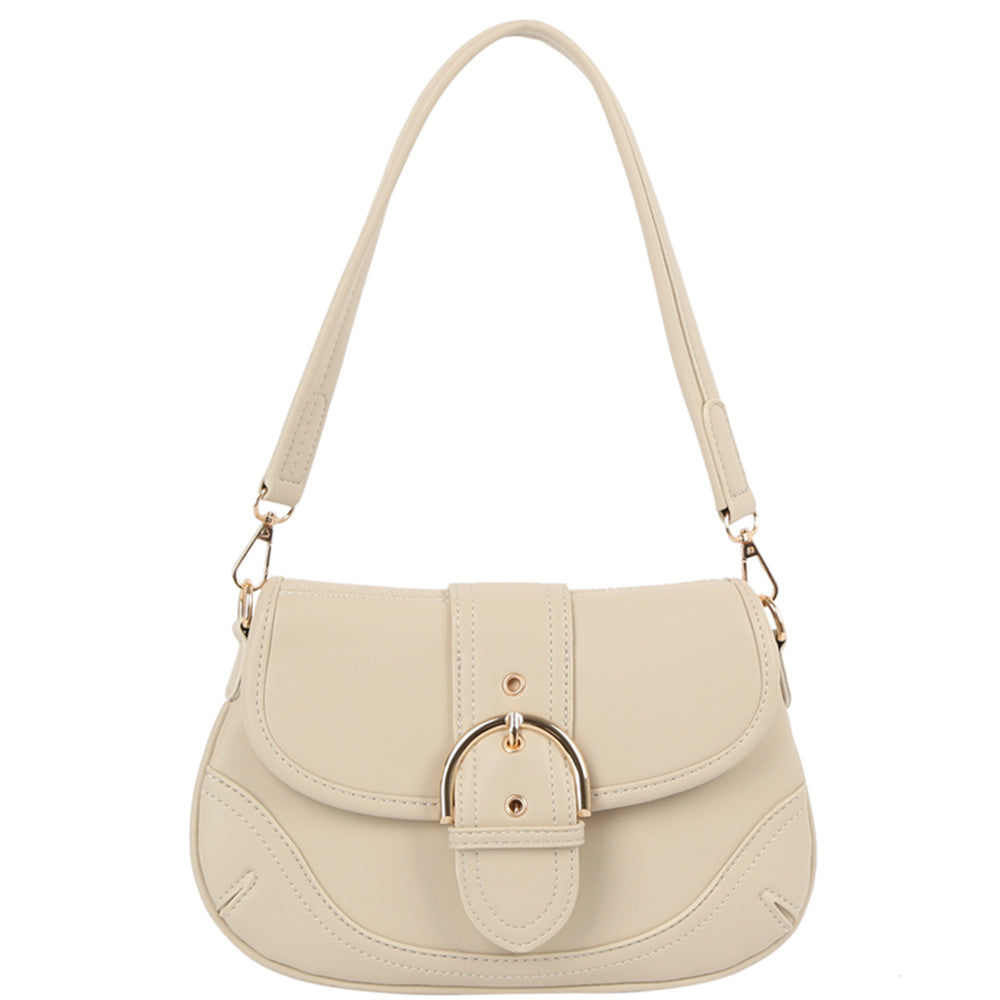 Chic Buckle Smooth Design Shoulder Bag