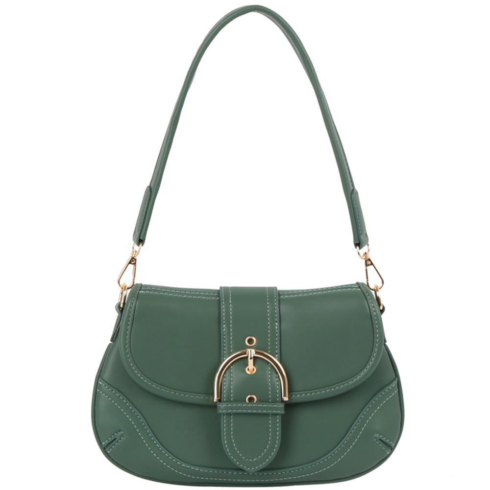 Chic Buckle Smooth Design Shoulder Bag