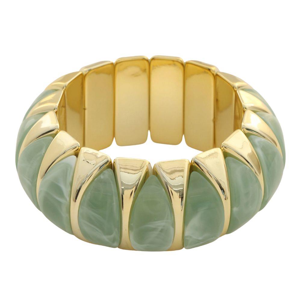 Acetate Two Tone Bead Bracelet