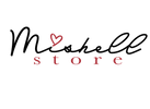 Logo of 'Mitchell Store' with a heart symbol between 'm' and 'i'.